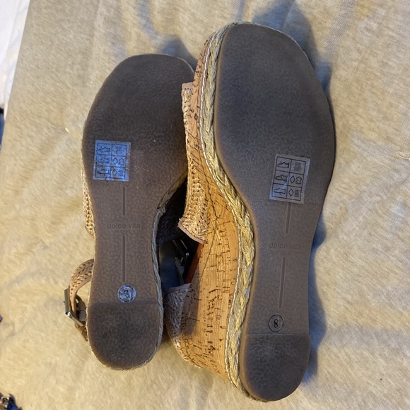 Dolce Vita Cork and Raffia Sz. 8 Platform Wedge - Picture 6 of 8